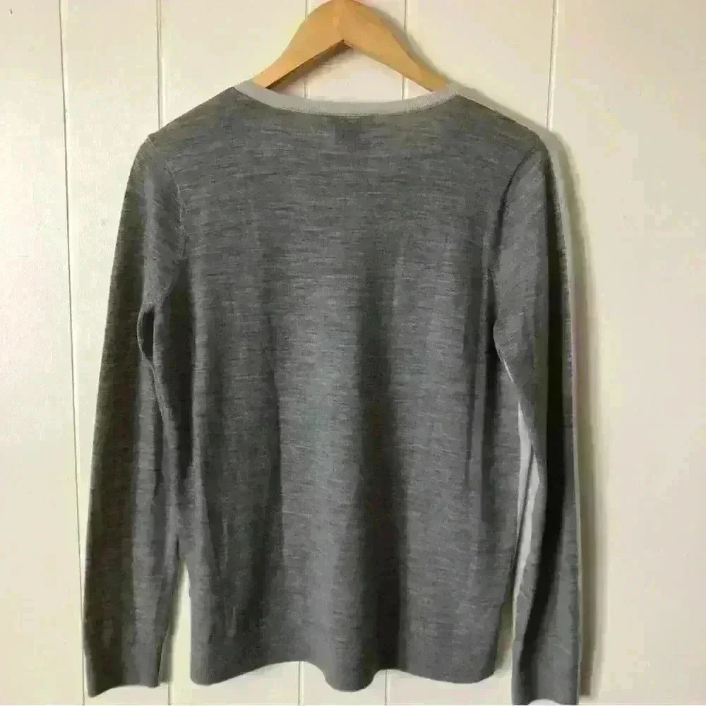 Club Monaco Two Tone Lightweight Extrafine Merino Wool Top Sweater Size L/G - Picture 6 of 6